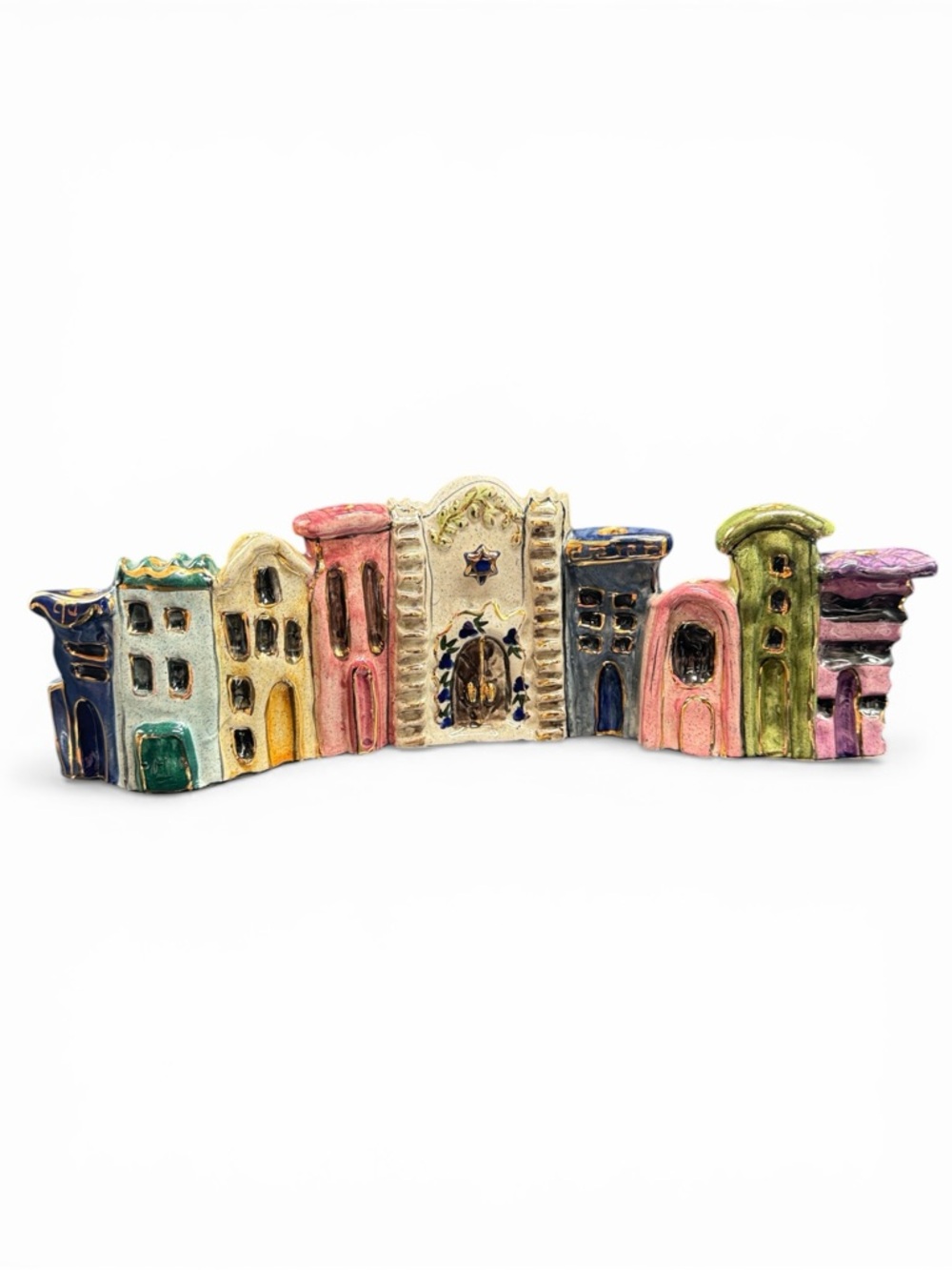Blue Sky Clayworks Jerusalem Menorah Heather Goldminc Hanukkah 12”